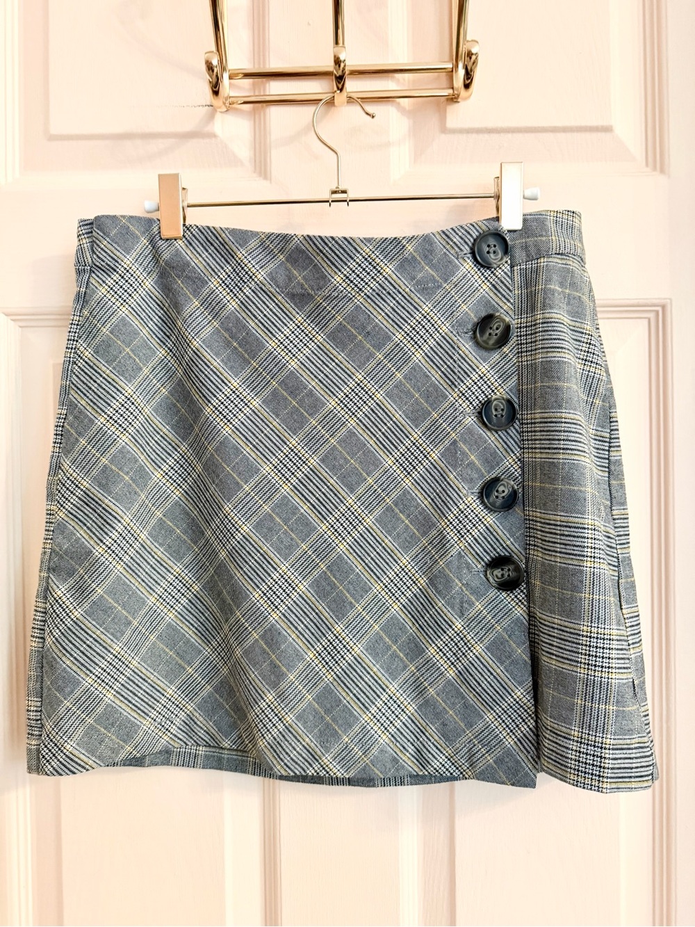 Vintage plaid antiblue skirt